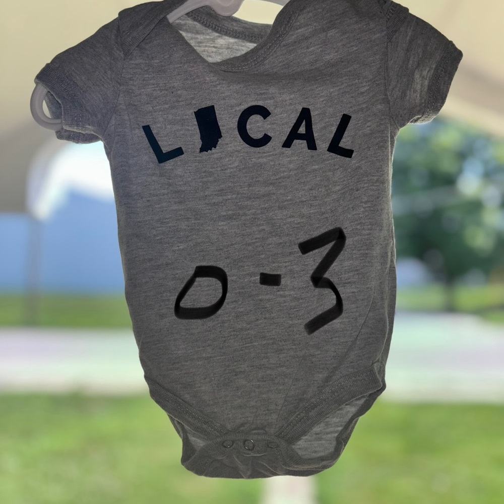 Gray Local Graphic Baby Onesie